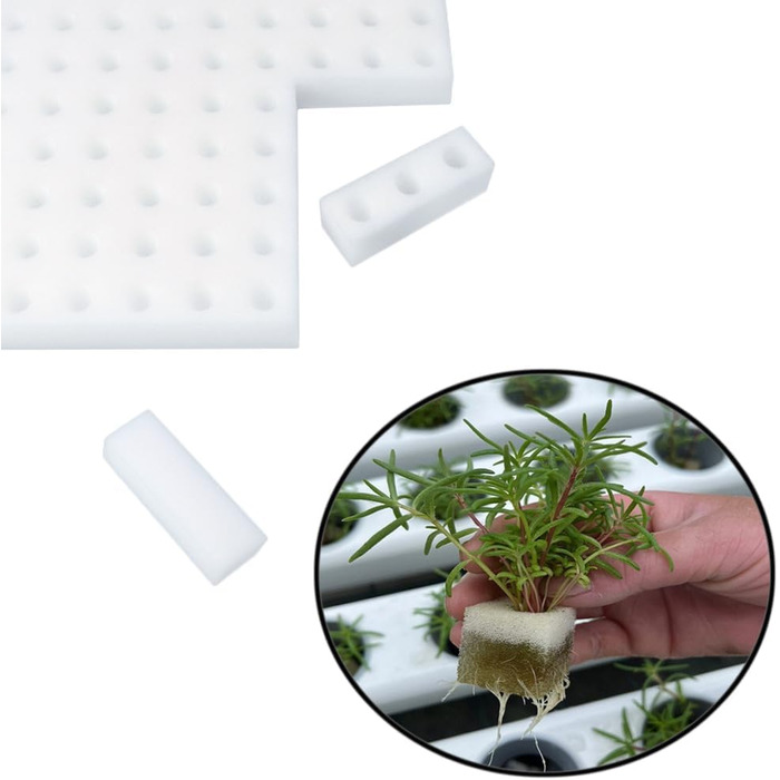 Губка для гідропоніки Zasvec 200 шт. Губки для садових інструментів для теплиць Гідропонні губки Набір для гідропонічного вирощування Гідропонна губка для росту рослин 25*25*25 мм