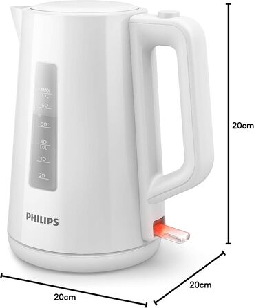 Чайник Philips, об'єм 1,7 л, зі світловим індикатором, на підставці Пірует, білий (HD9318/00) Білий