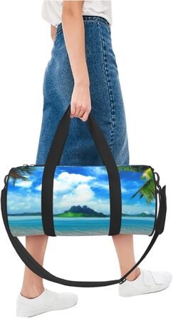 Спортивна сумка, дорожня сумка, пляжна сумка з принтом Дерева, сумка для ночівлі, чорна, універсальний розмір, сумка для подорожей