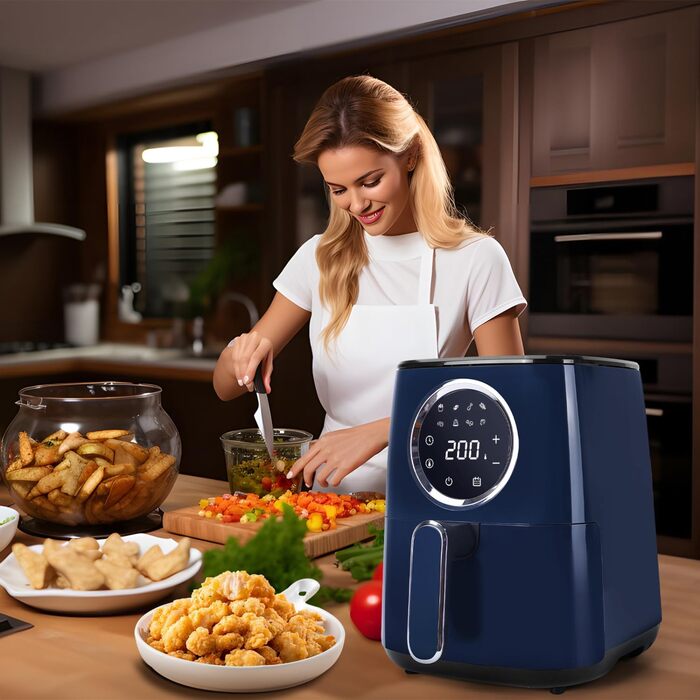 Аерофритюрниця Taylor Swoden 4.2 л, фритюрниця 8 в 1, фритюрниця без олії для 4-6 осіб, таймер на 60 хвилин - фритюрниця, фритюрниця 1400 Вт, зберігання кабелю, без бісфенолу А