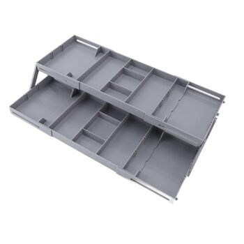 Органайзер для косметики, складаний контейнер різних розмірів, розширюваний настільний лоток для ювелірних виробів, канцелярського приладдя, аксесуарів для волосся, пластиковий (2 яруси) для повсякденного використання