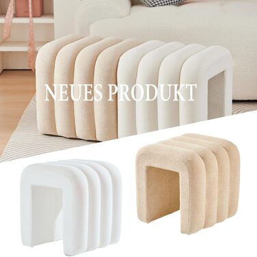 Табурет Zedelmaier з дерев&39яними ніжками білий табурет, пуф, кубоподібне сидіння та пуф для вітальні, спальні, передпокою (білий)