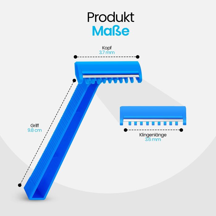Одноразових бритв - універсальні та гігієнічні бритви для медичного, татуажного та повсякденного застосування - Ідеально підходять для точного та комфортного гоління Одноразова бритва в синьому кольорі, 100 шт.