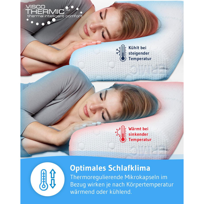 Подушка Third of Life HADAR 40x80 см, регульована по висоті, високоякісна піна з ефектом пам&39яті для підтримки шийного відділу хребта, подушка для підтримки шиї з терморегулюючим чохлом, ергономічна подушка для шийного відділу хребта, підходить для чохл