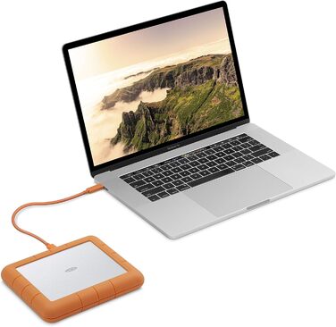 Зовнішній жорсткий диск LaCie Rugged Raid Shuttle 8 ТБ, портативний жорсткий диск - USB-C USB 3.0, стійкий до ударів пилу та вологи, для настільних комп'ютерів Mac/PC, ноутбуків, 1 місяць Adobe CC (STHT8000800) RAID Shuttle 8 ТБ