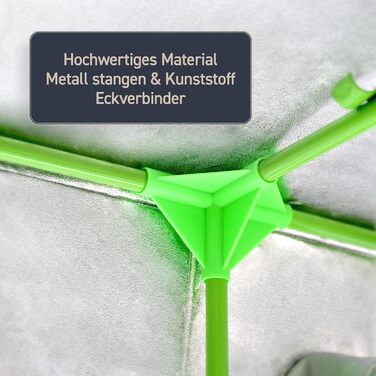 Тент для вирощування Rapid Teck Grow Zelt (60 x 60 x 120 см) Міні-теплиця для дому Чорно-зелений Гроубокс, шафа для вирощування, темна кімната, рослинний намет, теплиця для розсади, гроу-тент 60 x 60 x 120 см, Чорний/Зелений