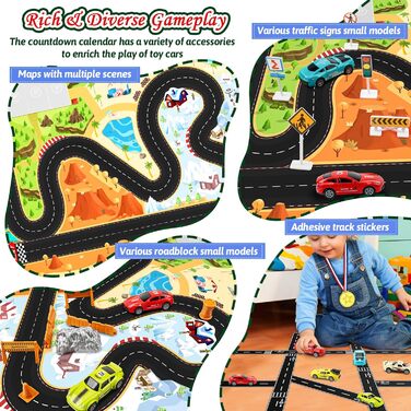 Адвент-календар Goffii Pull Back Car Toy, 16 інерційних машинок