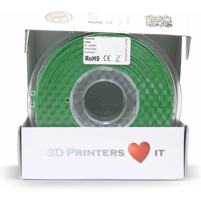 Мм ЗЕЛЕНИЙ 1кг нитка для 3D-друку преміумкласу, легко друкується, ідеально підходить для моделей та прототипів, 3D PLA 1.75