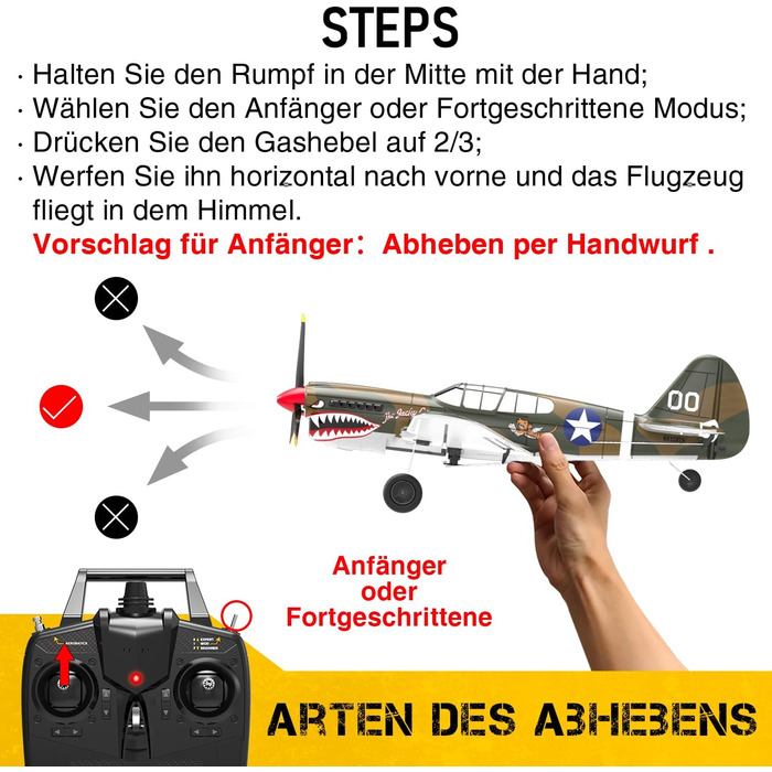ГГц 4-канальний пульт дистанційного керування RTF з 2 батареями, RC Airplane Beginner 4CH RC Plane RC Glider Toy для початківців,