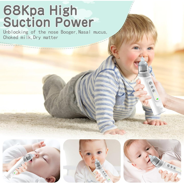 Електричний назальний аспіратор Unipampa, назальний аспіратор-пилосос Baby, електричний назальний аспіратор із 5 рівнями всмоктува