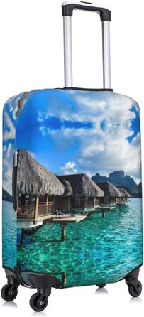 Чохол для валізи Морський пейзаж, еластичний захист від подряпин та пилу, чорний, розмір 85 см