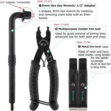 Набір для ремонту велосипедів для велосипедистів, 23 предмети
