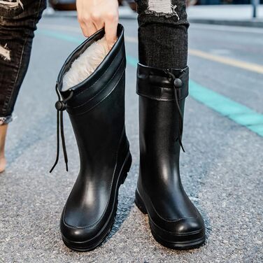 Чоловічі гумові чоботи до литок, водонепроникні, нековзні, гумові, чоботи для чоловіків, зручні, для садівництва, рибальства, для подвір&39я, ферми, на природі, для роботи, з регульованим шнурком, чорні