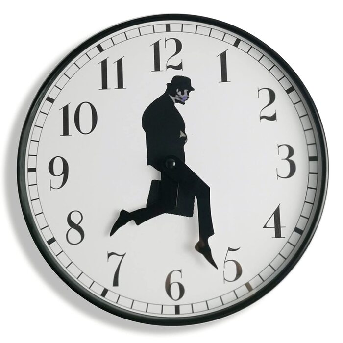Настінний годинник TANKRIN Ministry of Silly Walks оригінальний декор для спальні, кухні та вітальні, креативний подарунок (чорний)