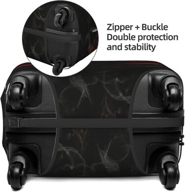 Чохол для багажу Похмурий Череп з еластичної тканини, захисний від подряпин та пилу, чорний, розмір 85 см