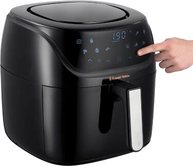 Аерофритюрниця Russell Hobbs XXL 8 л компактний корпус 7 функцій приготування10 програм AirFryer (можна мити в посудомийній машині, макс. 220C, фритюрниця без олії, гриль, запікання, смаження, зневоднення) SatisFry 27170-56