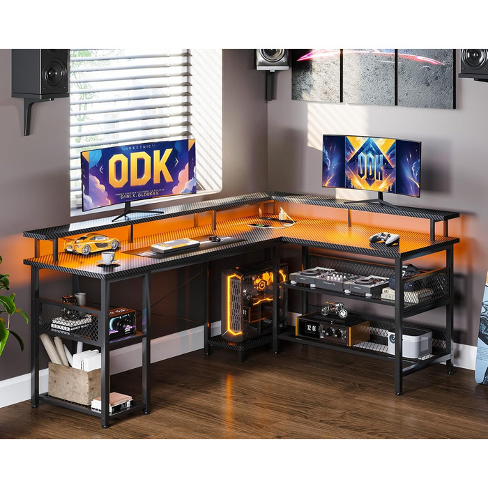 Ігровий стіл ODK, 168 x 120 см, метал / дерево / вуглецеве волокно, чорний