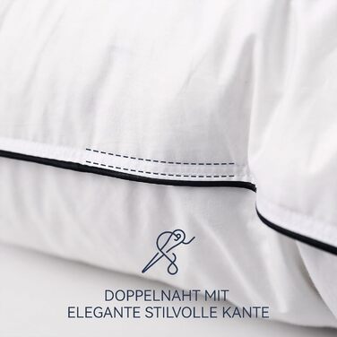 Преміальна подушка 80x80 см, 100 натуральний пух та пір&39я, ергономічно оптимізована 3-камерна подушка для підтримки шиї, подушка середньої жорсткості, медично протестована, сертифікована Oeko-Tex, 80x80 см