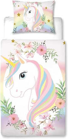 Підковдра та наволочка MUSOLEI Єдиноріг для дітей Рожевий Фіолетовий Синій Білий Зелений Небесно-блакитний і райдужний Єдиноріг М'
