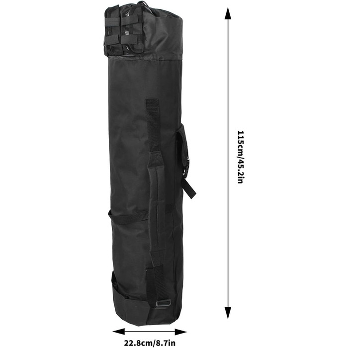 Сумка для вудилищ SANON, сумка для риболовлі з тканини Oxford Сумка для вудок, сумка для вудок, сумки для рибальських аксесуарів, сумка для вудок великої ємності, чорна, середня