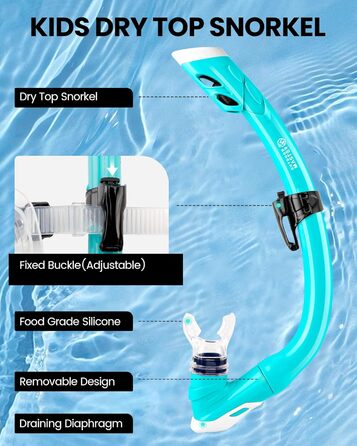Дитячий комплект для підводного плавання OutdoorMaster Marlin, маска для дайвінгу з регульованим ремінцем та сухим верхом, маска для підводного плавання з захистом від запотівання, дитячі окуляри для плавання для хлопчиків та дівчаток, вік 4-14 років, син
