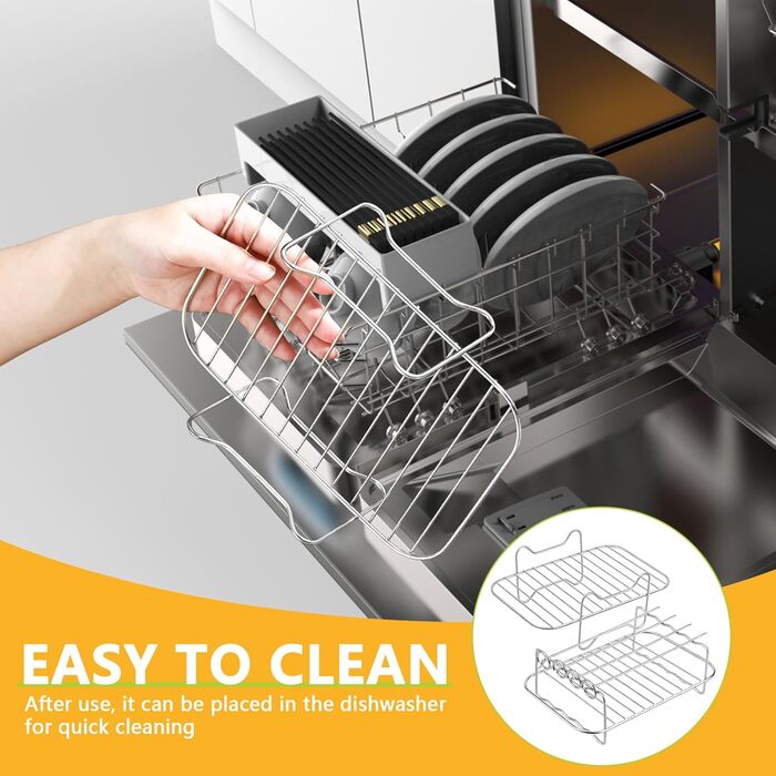 Аксесуари для двозонної фритюрниці, стійка з шампурами для двозонної фритюрниці Ninja Foodi AF300EU AF400EU аерофритюрниці, 304 аксесуари для подвійної аерофритюрниці з нержавіючої сталі для аксесуарів для фритюрниці, 2