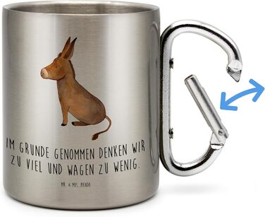 Чайна кружка з віслюком та пані Панда - подарунок, термокружка, ізольована кружка, смішні вислови, нержавіюча сталь, кружка для пиття, хоробрість, впевненість, метал, мужність, мета, позитивні думки