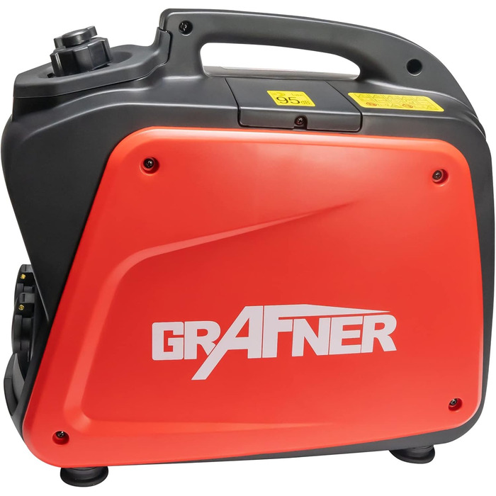 Інверторний генератор Grafner потужністю 2200 Вт (2 кВт безперервної потужності), бензиновий 4-тактний, 2 шт. 230 В, інверторна технологія для чутливих пристроїв, легкий та міцний, цифровий бензиновий генератор з аварійним живленням