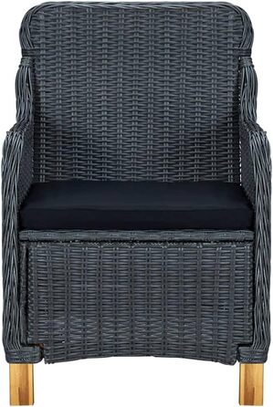 Садові стільці з подушками 2 шт. Poly Rattan Dark Grey