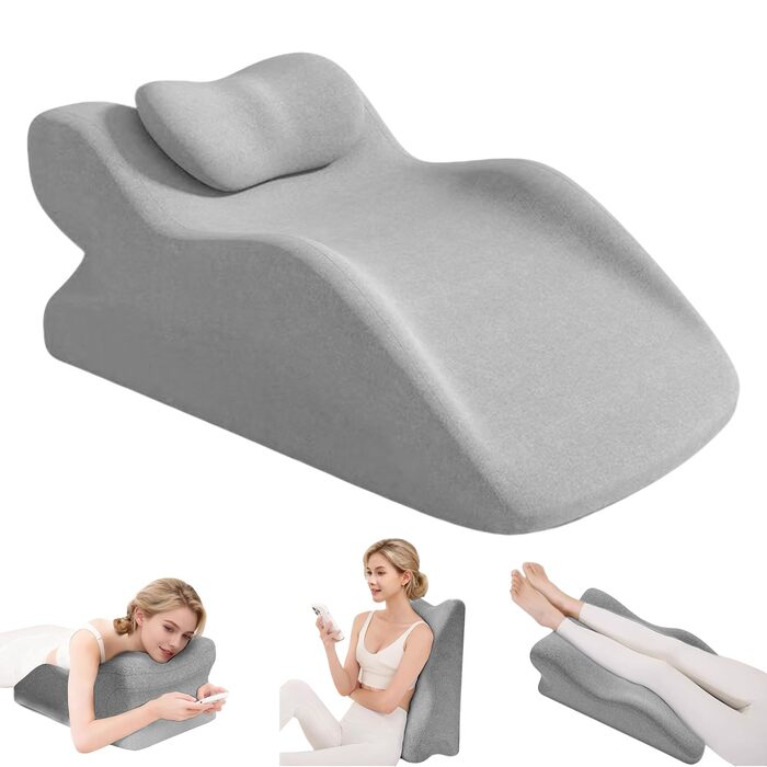 Подушка для підняття ніг Kottwca, клиноподібна подушка з піни з ефектом пам&39яті, ергономічна подушка для ніг, ортопедична клиноподібна подушка для ліжок, диванів, сидіння, сну, читання та відпочинку