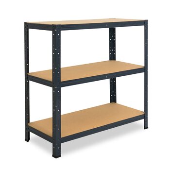 Надміцний домашній стелаж, антрацитовий/металевий стелаж з 3 полицями/металевий стелаж для підвалу, гаражний стелаж, стелаж для майстерні або стелаж для зберігання/змішаний металевий стелаж з вантажопідйомністю 175 кг В 100см / Ш 60см / Г 45см, 100x60x45