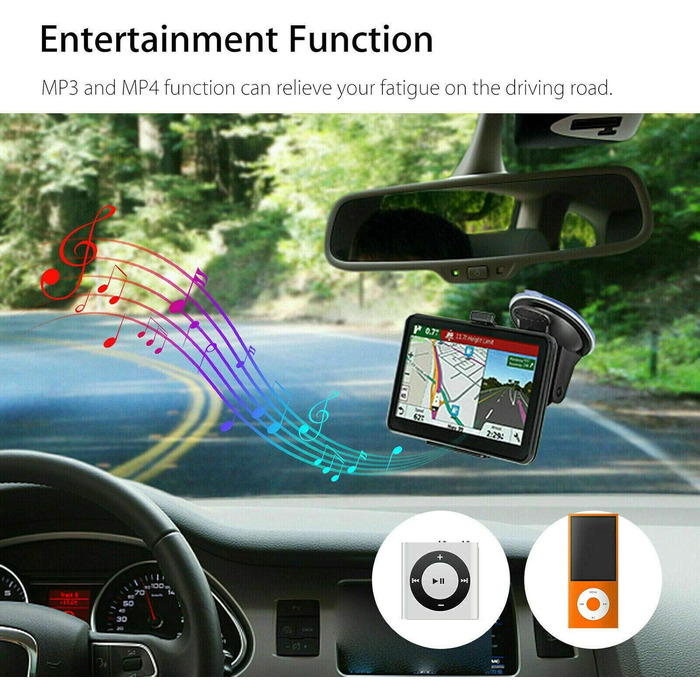 Автомобільні навігаційні пристрої Riloer Портативний автомобільний GPS-навігатор, 7-дюймовий для вантажівок, ємнісний сенсорний екран HD-карта FM, 3D-консоль автомобіля, Європи та інформація про дорожній рух у режимі реального часу
