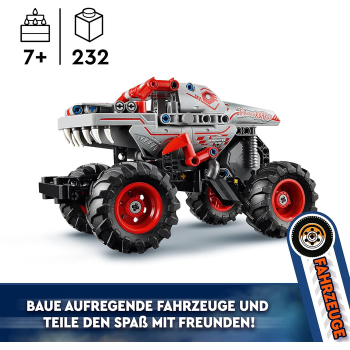 Іграшка-монстр-вантажівка з функцією відкатування, конструктор для дітей, подарунок для хлопчиків і дівчаток від 7 років 42200