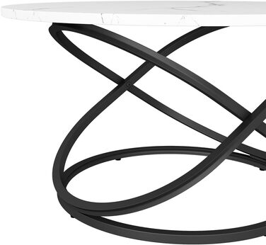 Журнальний столик Vicco Calgary, білий/чорний, 79,5 x 62 см з великою робочою поверхнею