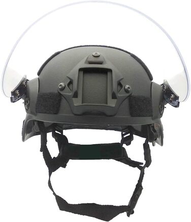 Тактичний захисний шолом для страйкболу, версія Mich 2000 Action, з кріпленням для NVG та вандалозахисною маскою-козирком для ігор на відкритому повітрі, страйкболу, пейнтболу та CS, чорний