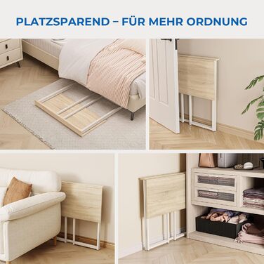 Складаний стіл Dripex, невеликий письмовий стіл, складаний, 80 x 45 см, не потребує складання, комп&39ютерний стіл, компактний стіл для домашнього офісу, кабінету, ПК (дуб)