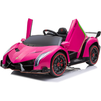 Дитячий електромобіль FINOOS Lambo Veneno 24V електромобіль для дітей 2-місний, гумові шини 4X4, шкіряне сидіння, з пультом дистан