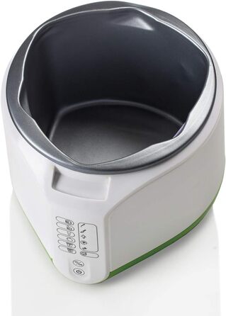 Машина для сиру та йогурту з 6 програмами, м'яка на дотик панель керування, контейнер 500 мл з антипригарним покриттям, максимальна температура 90C, включаючи книгу рецептів, 500 Вт, білий/зелений, 615