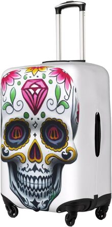 Чохол для валізи з 3D-друком, квітковий мотив черепа, захист під час подорожей, еластичний, миється, підходить для валіз розміром 45,7 - 81,3 см, розмір 3D S