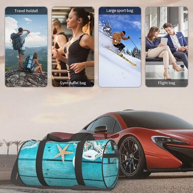 Спортивна сумка, дорожня сумка, пляжна палатка, морська колекція, вінтажний стиль, бохо-принт, сумка для ночівлі, чорний колір, універсальний розмір, сумка для подорожей