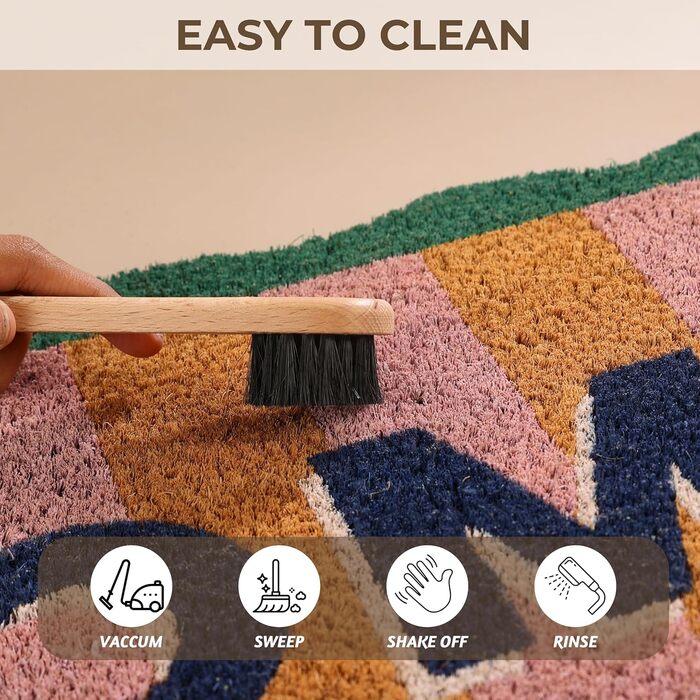 Килимок для дверей Folkulture (40 x 70 см) Нековзний килимок з койри, килимок для вловлювання бруду, вітальний килимок для входу в будинок, килимок для передніх дверей Килимки для вхідної зони, аксесуари для дому Домашній гребінець 41 x 71 см (прямокутний