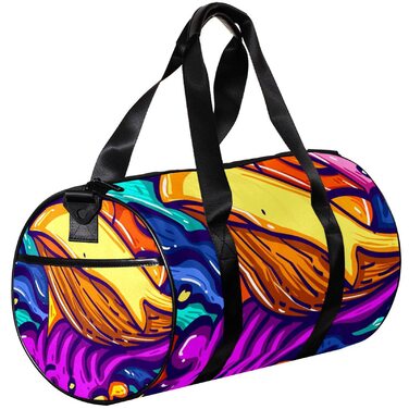 Спортивна сумка, маленька дорожня сумка, сумка для йоги, барвисте мистецтво, абстрактні кити, сумка для фітнесу на відкритому повітрі, ручна поклажа