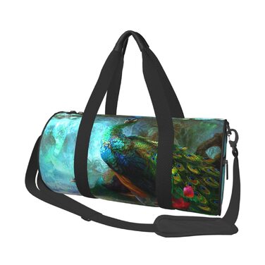 Яскрава спортивна сумка-дорожня Павичче око, унісекс, велика містка сумка для подорожей та спорту