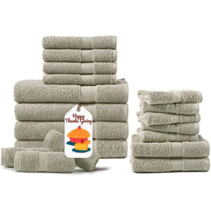 Набір рушників CHATEAU HOME COLLECTION (4 банних рушники, 6 рушників для рук, 8 фланелей) 600 г/м, абсорбуючий, комплект постільно