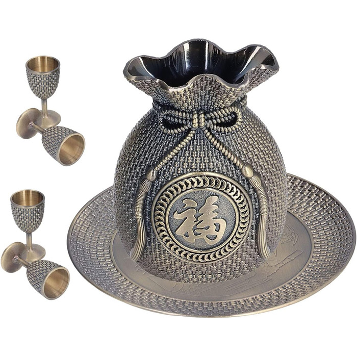 Турецький чайний сервіс у вінтажному стилі з цинкового сплаву з рельєфним малюнком та вишуканим дизайном, стійкий до вицвітання та надзвичайно довговічний турецький кавовий сервіс з чашками для декору дому