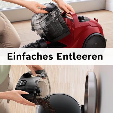 Безмішковий пилосос Bosch серії 4 BGS21CAR, гігієнічний фільтр, 10-річна гарантія на двигун, XXL насадка для оббивки, XXL насадка