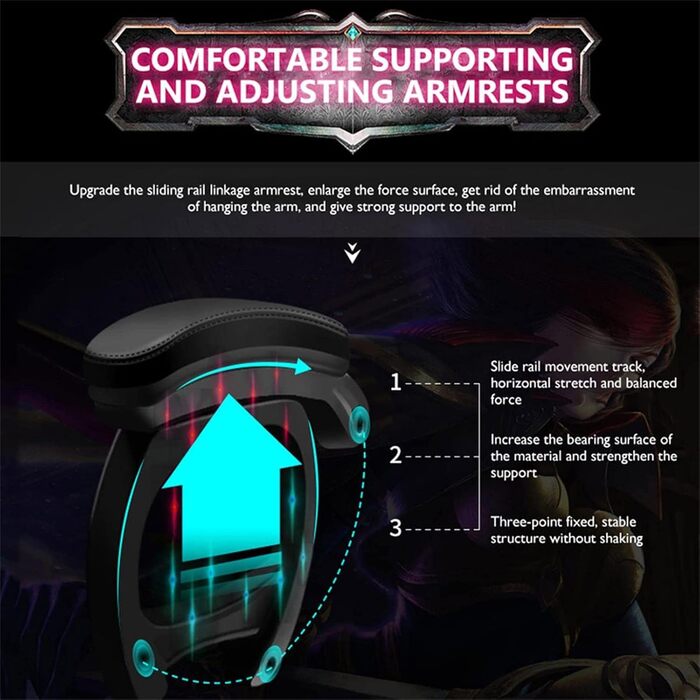 Ігрове крісло для відеоігор зі світлодіодним підсвічуванням, ергономічне професійне з повною масажною поперековою опорою та Bluetooth-динаміком, комп&39ютерне крісло з висувною підставкою для ніг та регульованою спинкою, червоне