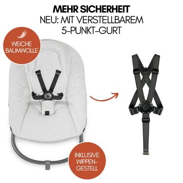 Дитячий дерев'яний стільчик для годування від народження з функцією нахилу - додаткове плоске кріплення для новонароджених та баво