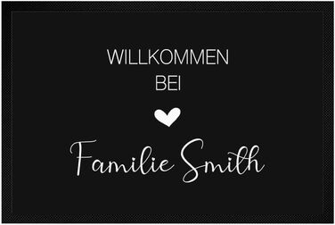 З любов&39ю зроблено Персоналізований килимок для дверей з іменем для використання в приміщенні та на вулиці для сімей, подарунок для пар на новосілля, день народження, килимок для дверей з іменем, чорно-білий
