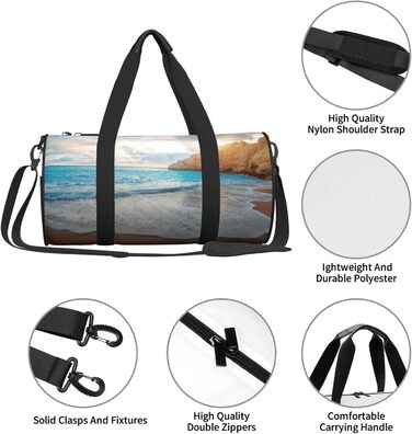 Спортивна сумка для подорожей, пляжна сумка з тропічним дизайном, швидке друкування малюнка, чорна, універсальний розмір